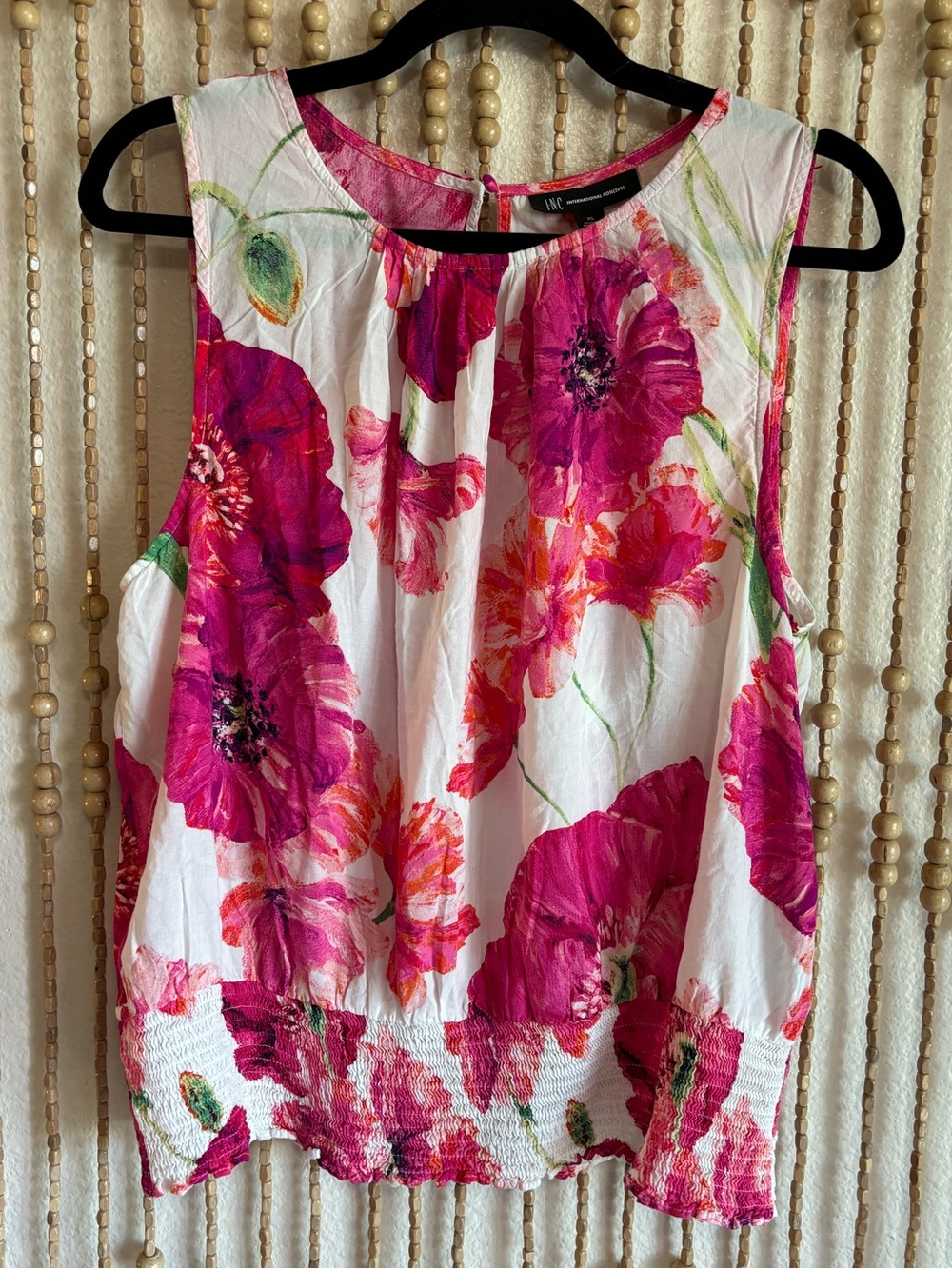 INC Floral Pink White Coquette Sleeveless Lightweight Business Casual Stretch Sm